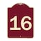 Signmission Designer Series Sign W/ Number 16, Burgundy Heavy-Gauge Aluminum Sign, 24" x 18", BU-1824-22906 A-DES-BU-1824-22906 - alternate 1